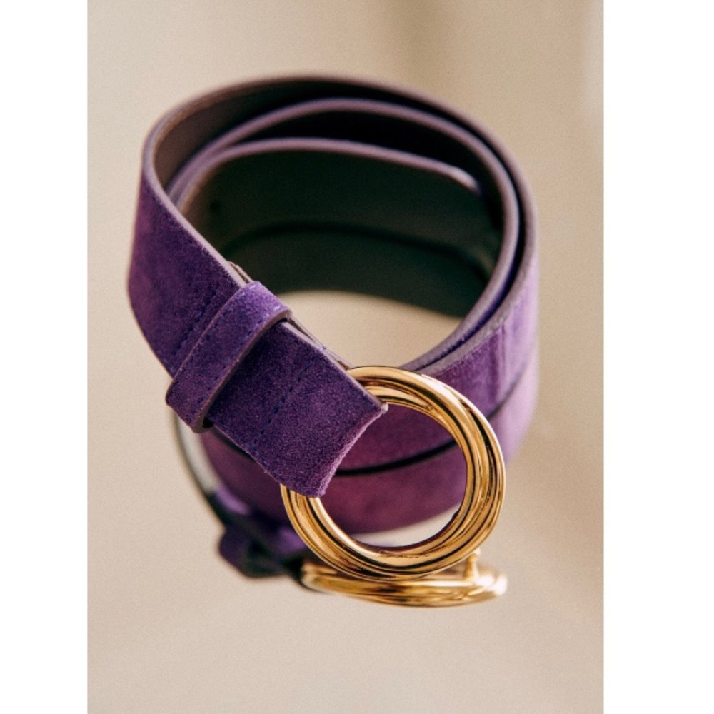 Sezane Purple Belt with Gold Buckle